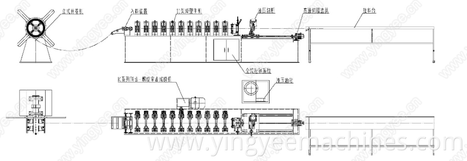 high speed C U channel drywall roll forming machine